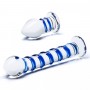 Набор из 2 стеклянных игрушек с синей спиралью Swirly Dildo   Buttplug Set (Glas GLAS-SET-04)