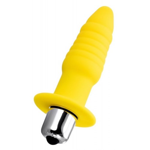 Желтая анальная вибровтулка Lancy - 11 см. (ToyFa 358008)