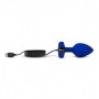 Синяя вибропробка Vibrating Jewel Plug L/XL - 11 см. (b-Vibe BV-043-NAV)