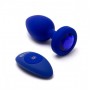 Синяя вибропробка Vibrating Jewel Plug L/XL - 11 см. (b-Vibe BV-043-NAV)