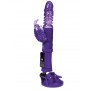 Фиолетовый вибратор с ротацией бусин, клиторальным стимулятором и надёжной присоской (A-toys 765010)