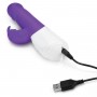 Фиолетовый вибратор-кролик с возвратно-поступательными движениями головки - 24 см. (Rabbit Essentials RR-008-PUR)