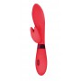 Красный вибратор Leyla с клиторальным отростком - 20,5 см. (Indeep 7701-01indeep)