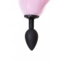 Черная анальная втулка с бело-розовым хвостиком - размер S (POPO Pleasure 731445)