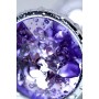 Серебристая конусовидная анальная пробка с фиолетовым кристаллом - 7 см.  (ToyFa 717001-4)