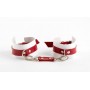 Бело-красные наручники из натуральной кожи (БДСМ Арсенал 20018ars)