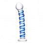 Стеклянный фаллоимитатор с голубой внешней спиралью - 18,5 см. (Glas GLAS-75)
