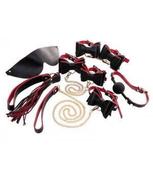 Черно-красный бондажный набор Bow-tie..