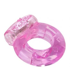 Толстое розовое эрекционное кольцо с вибратором..