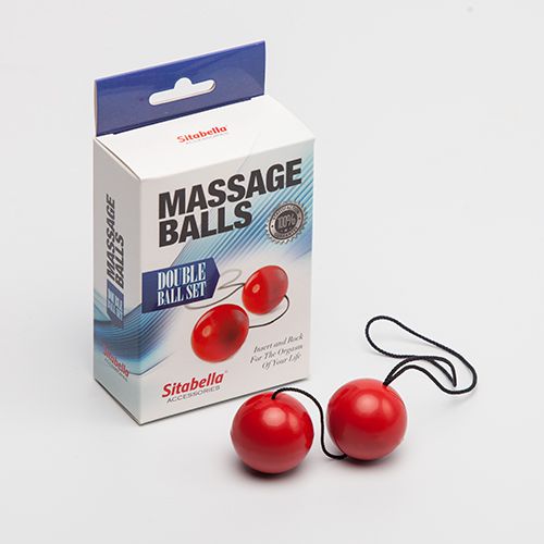 Красные массажные вагинальные шарики (Sitabella 8009-2)