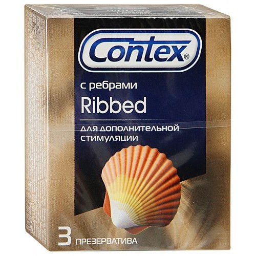 Презервативы с рёбрышками CONTEX Ribbed - 3 шт. (Contex Contex Ribbed №3)