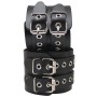 Широкие черные кожаные наручники без подкладки (Подиум Р22Б)