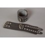 Широкие черные кожаные наручники без подкладки (Подиум Р22Б)