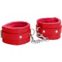 Красные наручники Plush Leather Hand Cuffs (Shots Media BV OU267RED)