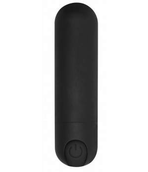 Черная перезаряжаемая вибропуля 7 Speed Rechargeable Bullet - 7,7 см.