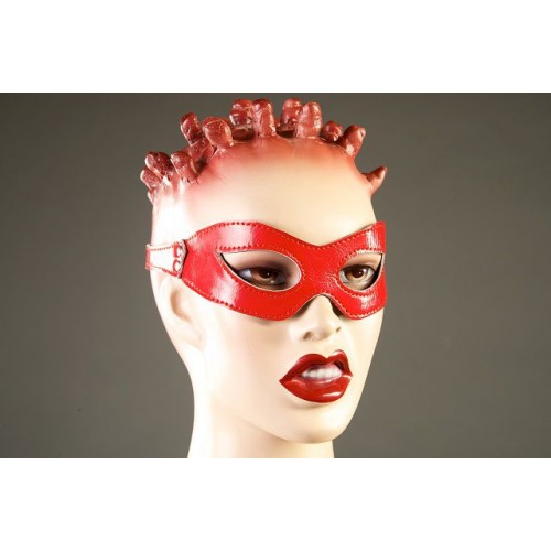 Красная лакированная маска-очки (Подиум Р311)