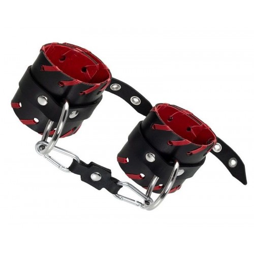 Черные наручники с красной окантовкой (Impirante 15120)