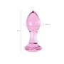 Розовая анальная втулка из стекла - 8,5 см. (Sexus 912312)
