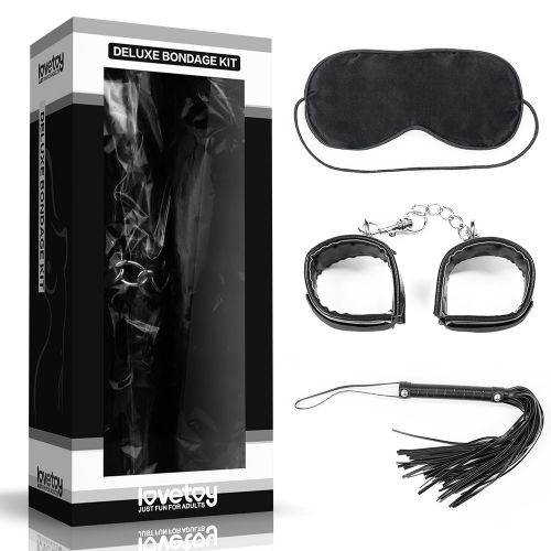 БДСМ-набор Deluxe Bondage Kit для игр: маска, наручники, плётка (Lovetoy SM1004)
