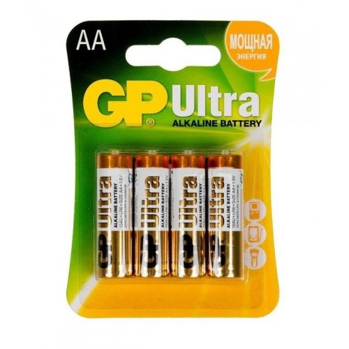 Батарейки алкалиновые GP Ultra Alkaline AA/LR6 - 4 шт. (Элементы питания 10628)