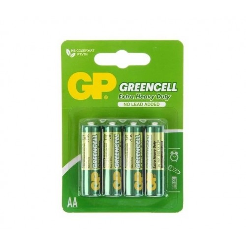 Батарейки солевые GP GreenCell AA/R6G - 4 шт. (Элементы питания 2769)