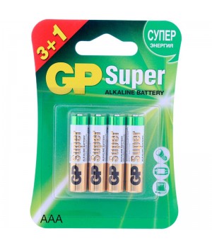 Батарейки GP Super Alkaline ААA/LR03 24А - 3+1 шт.