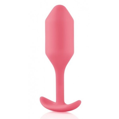 Розовая пробка для ношения B-vibe Snug Plug 2 - 11,4 см. (b-Vibe BV-008-COR)
