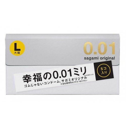 Презервативы Sagami Original 0.01 L-size увеличенного размера - 5 шт. (Sagami Sagami Original 0.01 L-size №5)