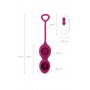 Бордовые вагинальные шарики Moussy с вибрацией и пультом ДУ (ToyFa 564009)