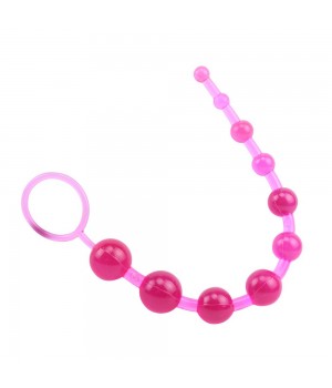 Розовая анальная цепочка с колечком Sassy Anal Beads - ..