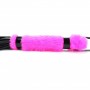 Черная плеть с розовой меховой рукоятью - 44 см. (БДСМ Арсенал 740001ars)
